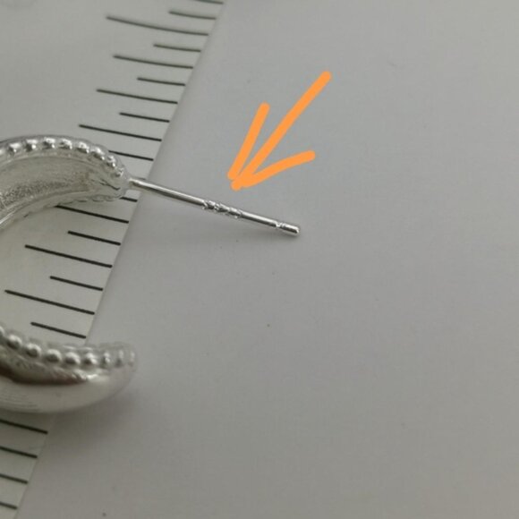 Sterling silver Crescent Hoop Earrings Hoops 🆕 - Picture 7 of 8